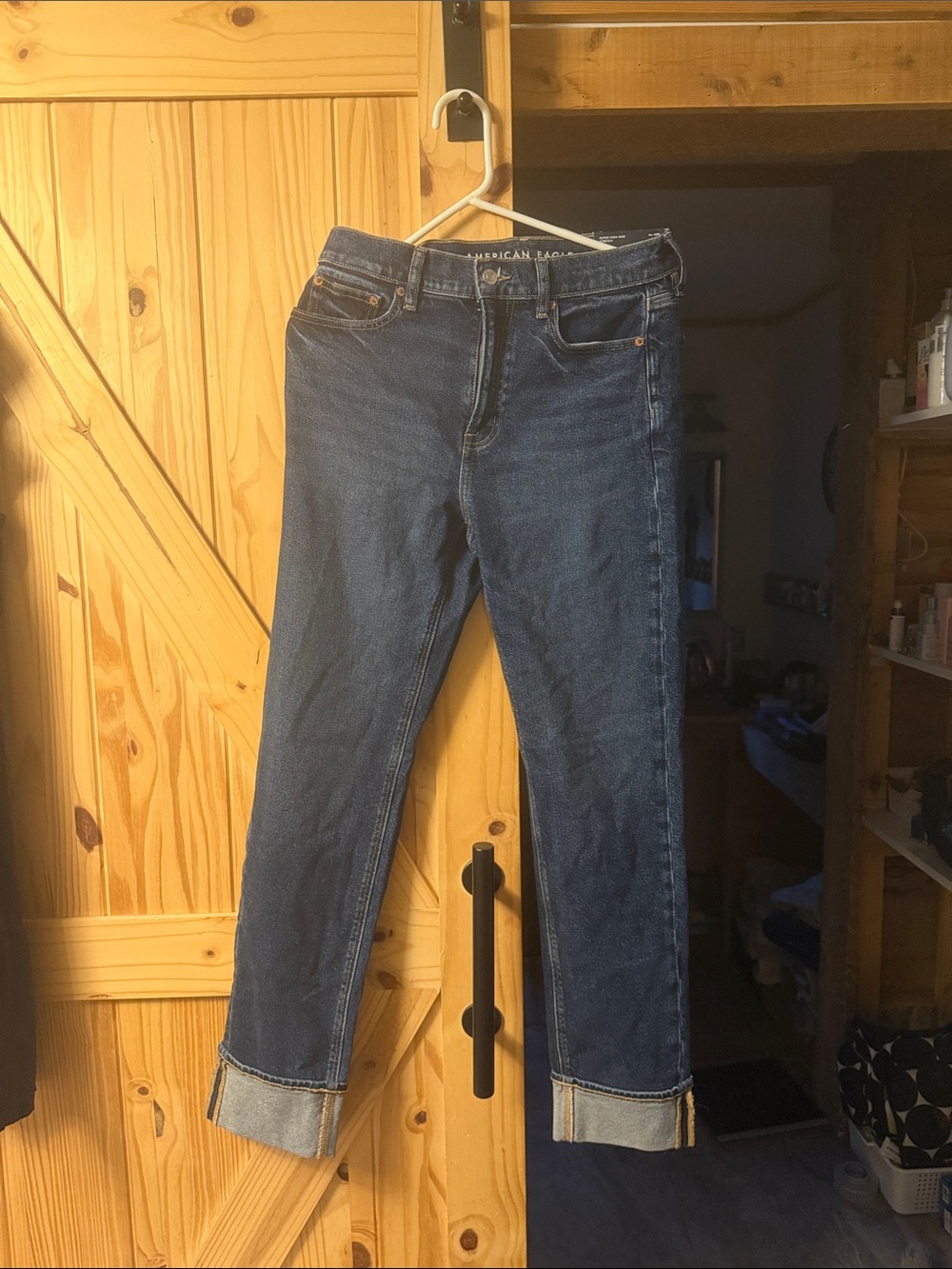 American Eagle Outfitters Dark Blue Straight-Leg Jeans